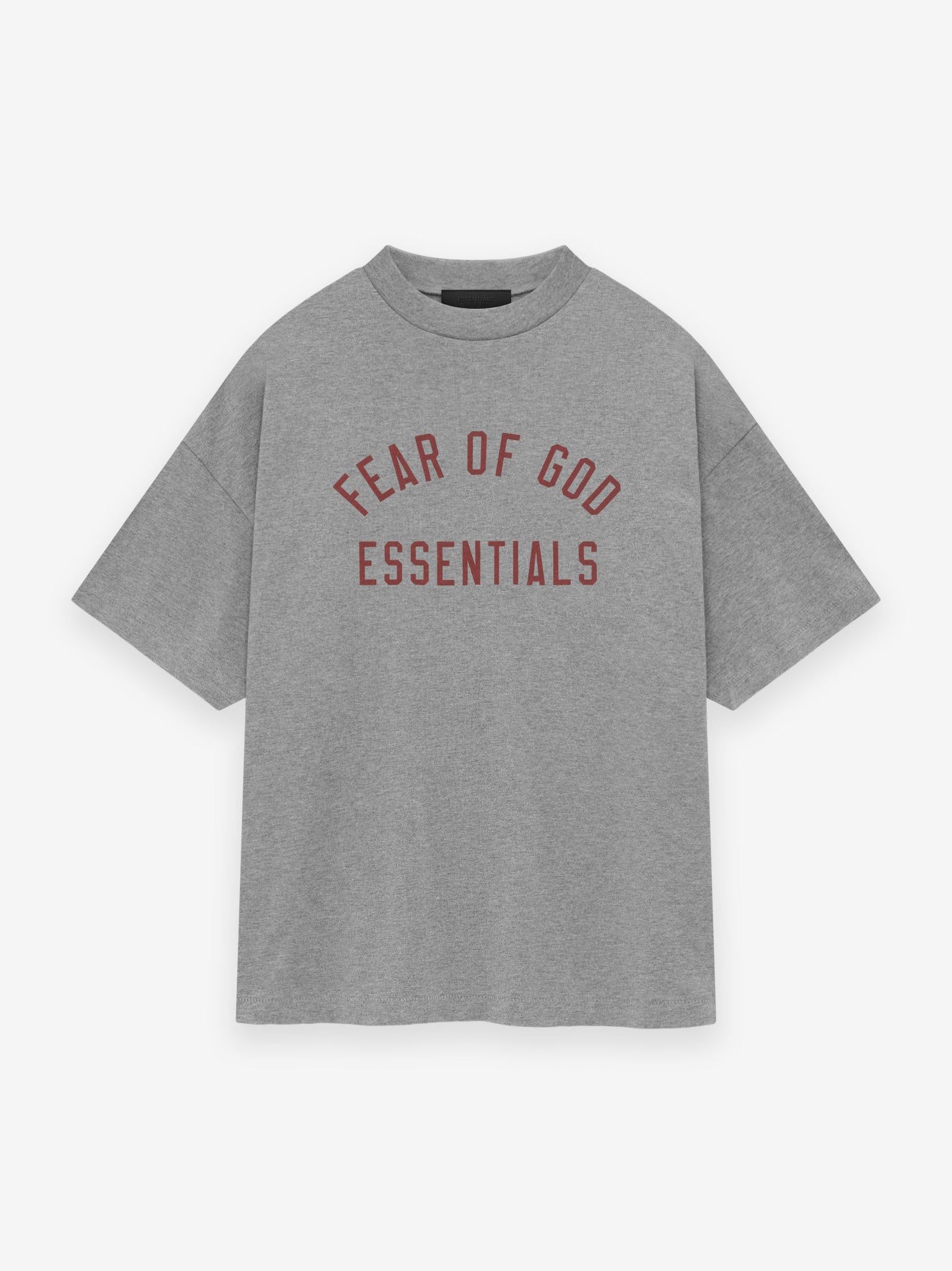 เสื้อยืดคอกลมผ้าเจอร์ซีย์เนื้อหนา Fear of God Essentials สีเทาอ่อน (SP24)