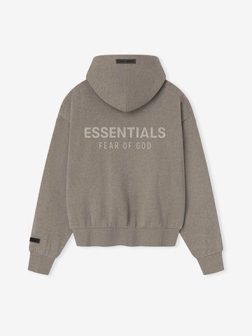 เสื้อฮู้ดดี้ซิปขนแกะคลาสสิก Essentials จาก Fear of God รุ่น Homestead Heather (SS25)