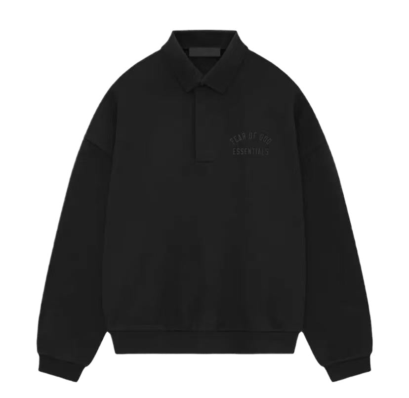 เสื้อโปโลแขนยาว Fear of God Essentials (SS24) – สีเทาอ่อน / ทรงลิโมแบบยืดหยุ่น