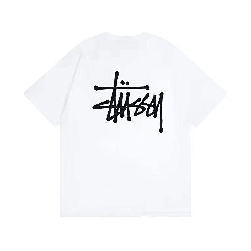 เสื้อยืดคอกลมพิมพ์ลายโลโก้ตัวอักษร Stussy SS23 Basic Tee | สไตล์วินเทจอเมริกันแบบยูนิเซ็กซ์