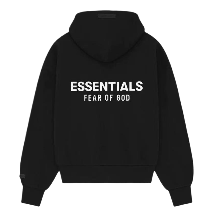 Fear of God Essentials เสื้อฮู้ดซิปเต็มตัวคลาสสิก (S25) สีดำ / สีเทา