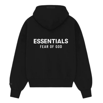 Fear of God Essentials เสื้อฮู้ดซิปเต็มตัวคลาสสิก (S25) สีดำ / สีเทา