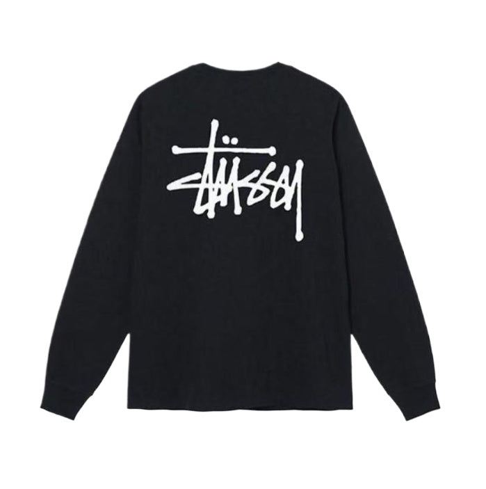 Stussy SS22 Classic Logo Printed Crewneck Pullover Long-Sleeve T-Shirt, Unisex