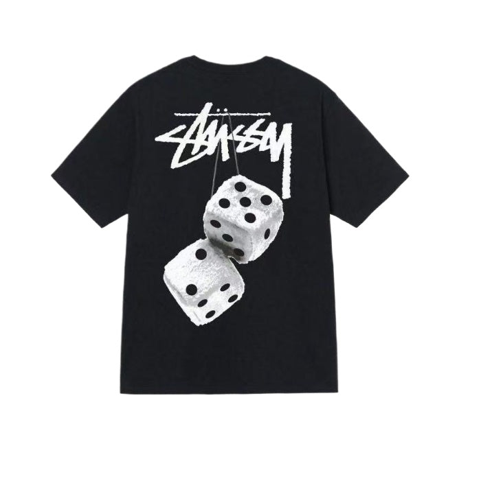 Stussy SS22 Fuzz Dice Series Tee | Letter Logo Graphic Print Crewneck Pullover Short-Sleeve T-Shirt | Unisex