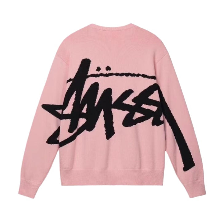 Stussy Classic Stock Sweater - Black, Oversized Fit